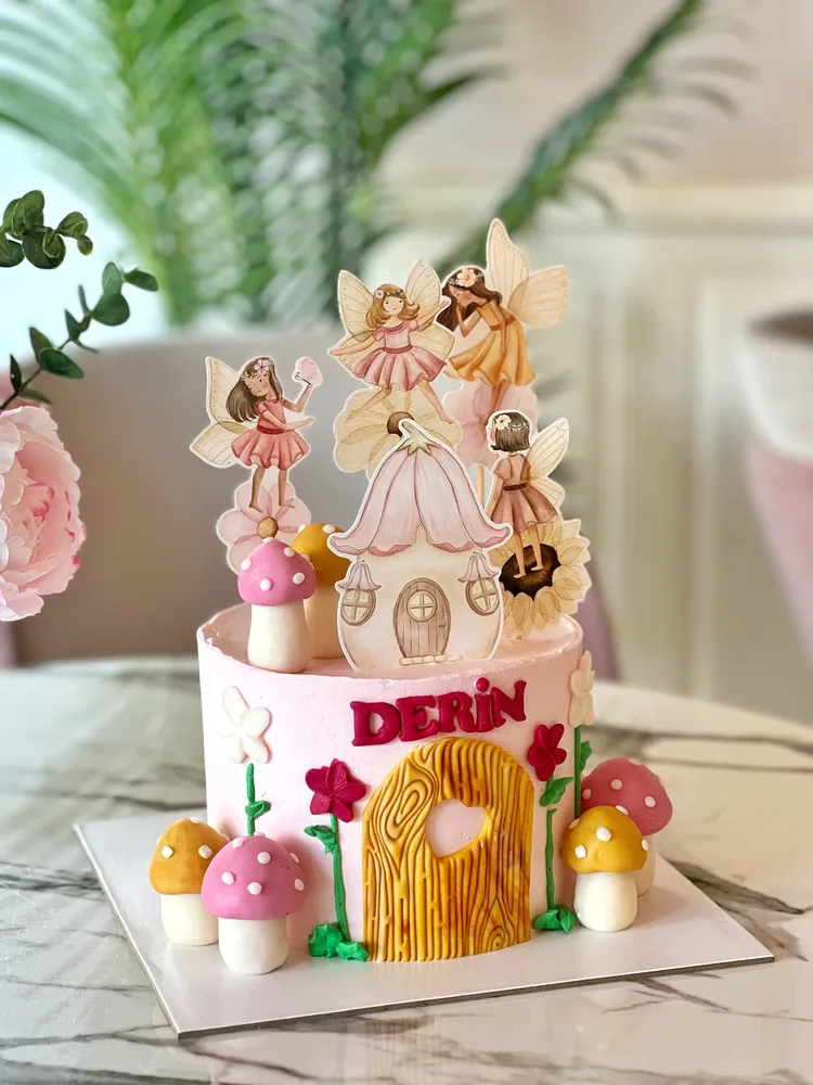 Peri Bahçesi Temalı Kız Çocuk Pastası
